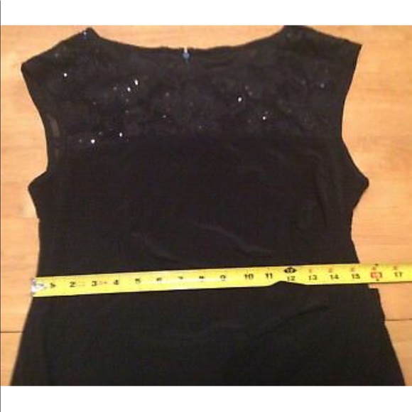 R & M RICHARDS Petite Black Stretch DRESS Lace 10 - Picture 8 of 12